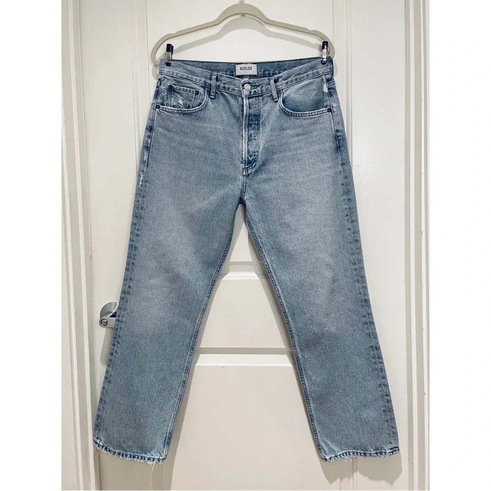 AGOLDE Ripley Cotton High-Rise Straight Jeans in Riptide - Picture 4 of 9
